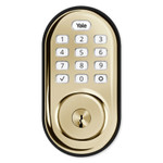 Yale Z-Wave Plus Assure Lock Push-Button Deadbolt (Gen5), Lifetime Brass